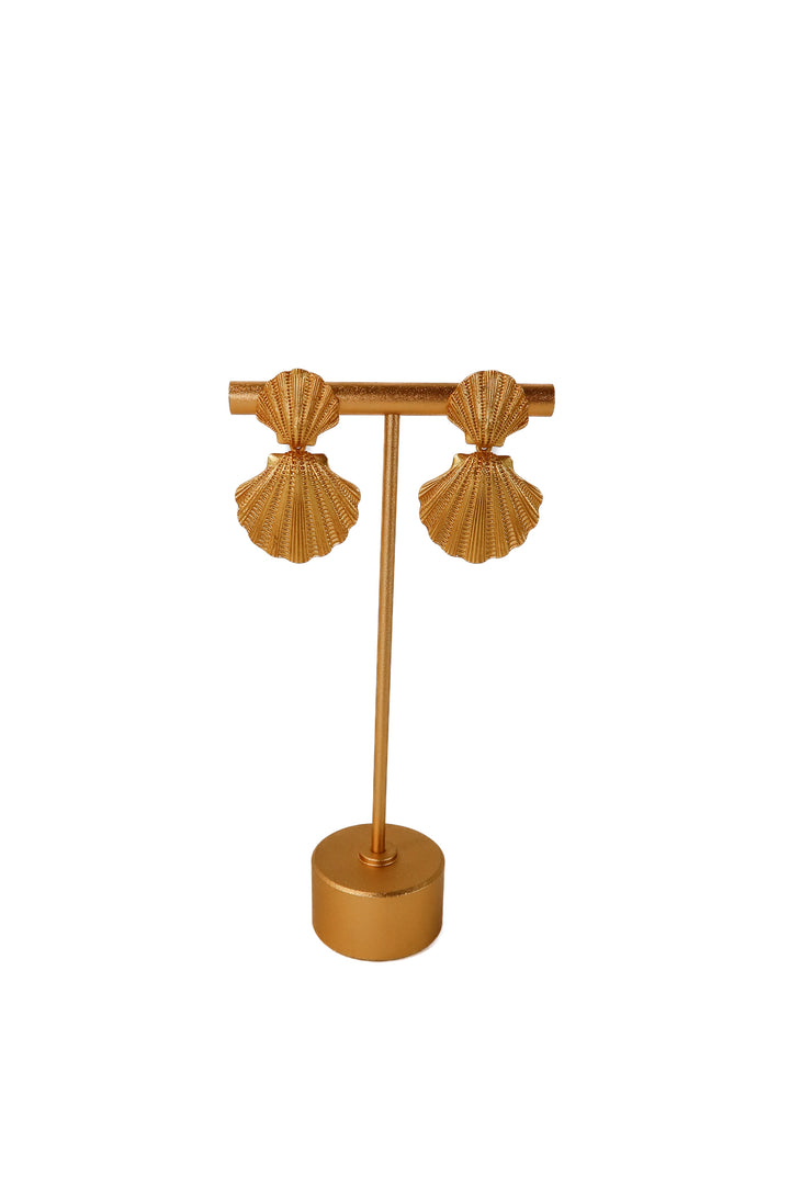 julie vos gold seashell earrings (retail $85)