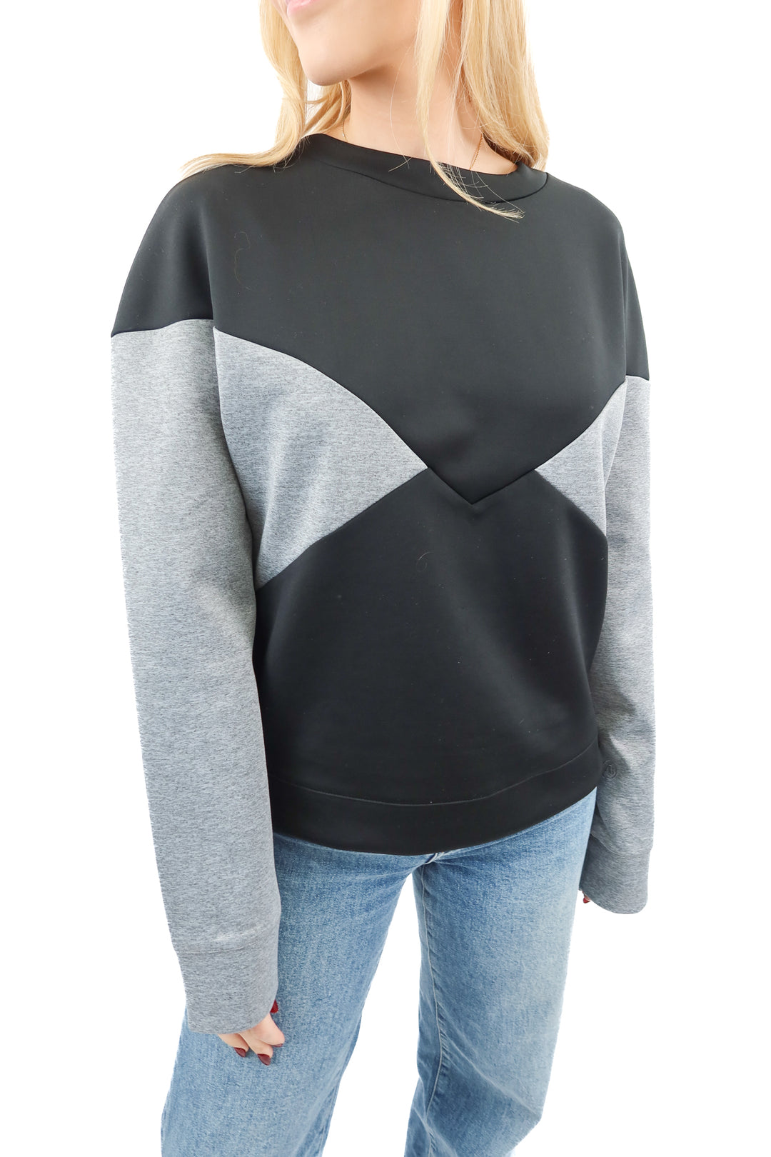 Addison Bay black and grey colorblock sweatshirt (S)