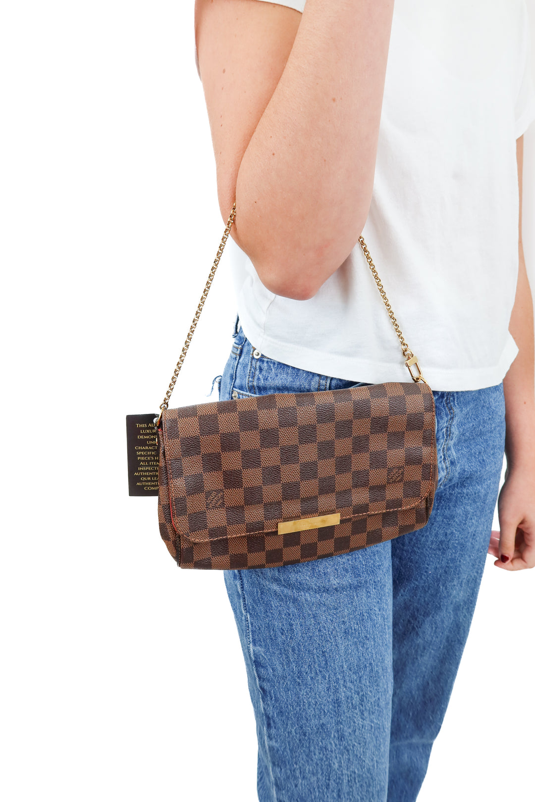 Louis Vuitton Damier Ebene Favorite MM Crossbody Chain and Leather Strap