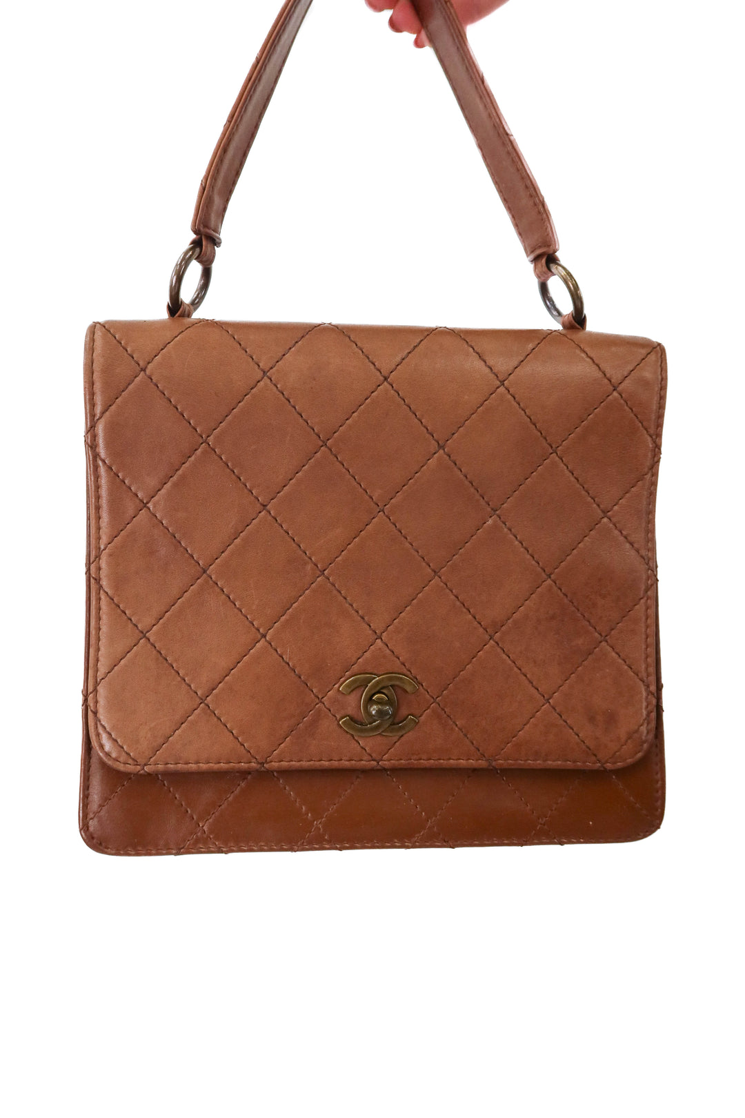 Chanel Caramel Quilted Lambskin Single Flap Bag (vintage)