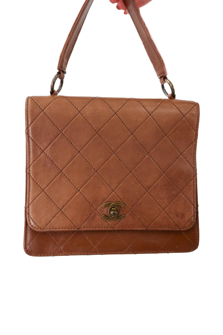 Chanel Caramel Quilted Lambskin Single Flap Bag (vintage)