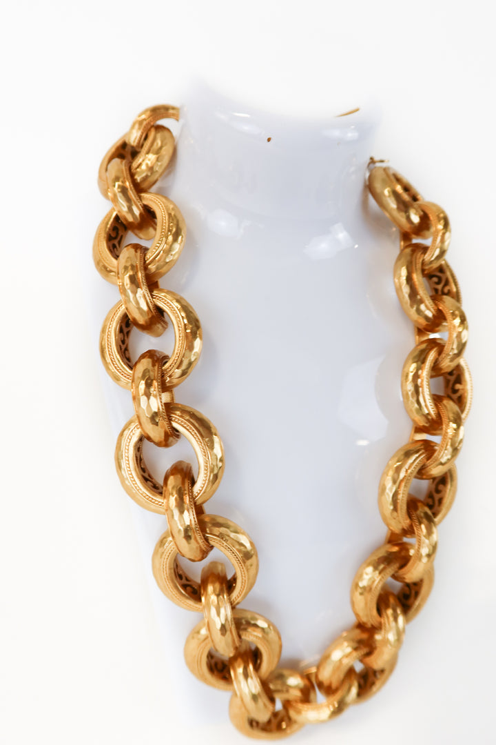 julie vos gold "cannes link necklace" NWT (retails $495)