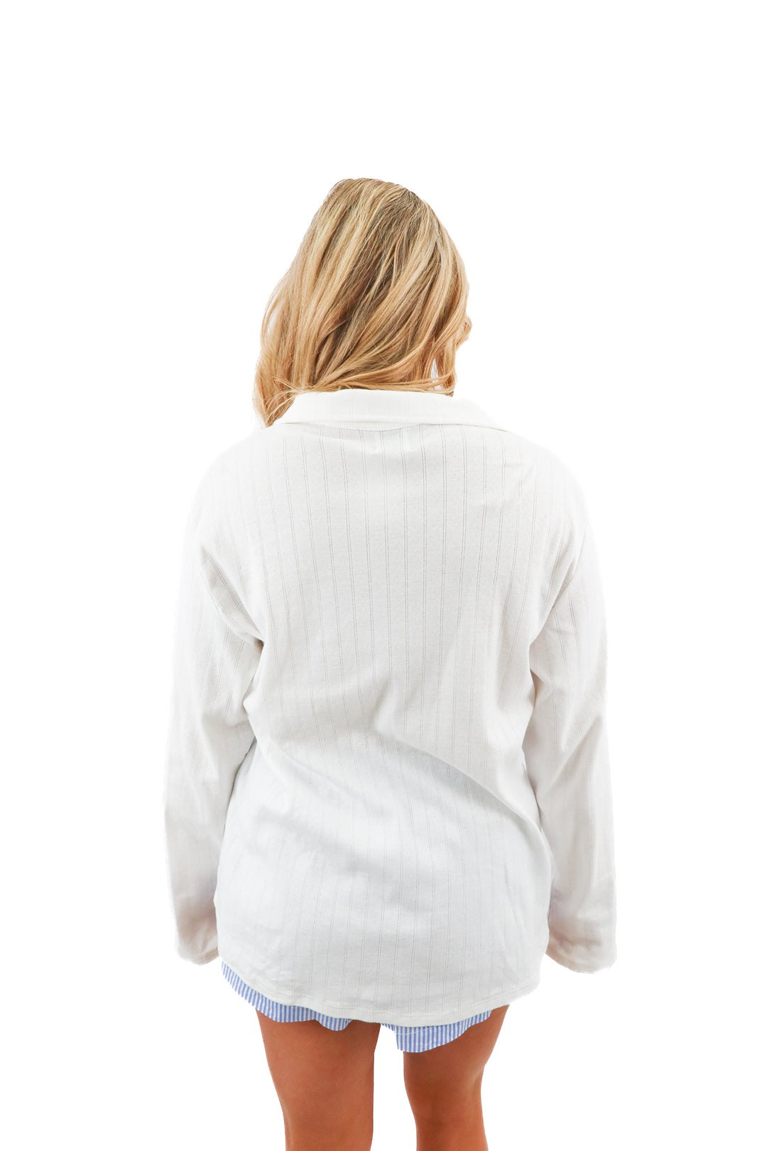 vir vita white long sleeve top (l; retail $86)