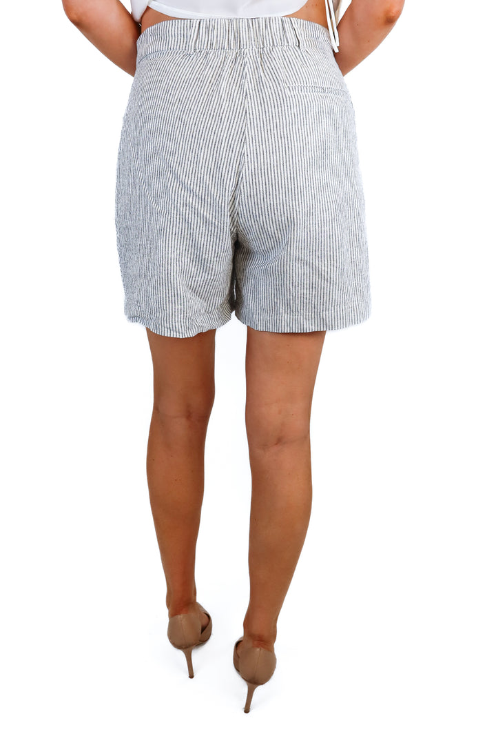 old navy striped linen shorts (L)