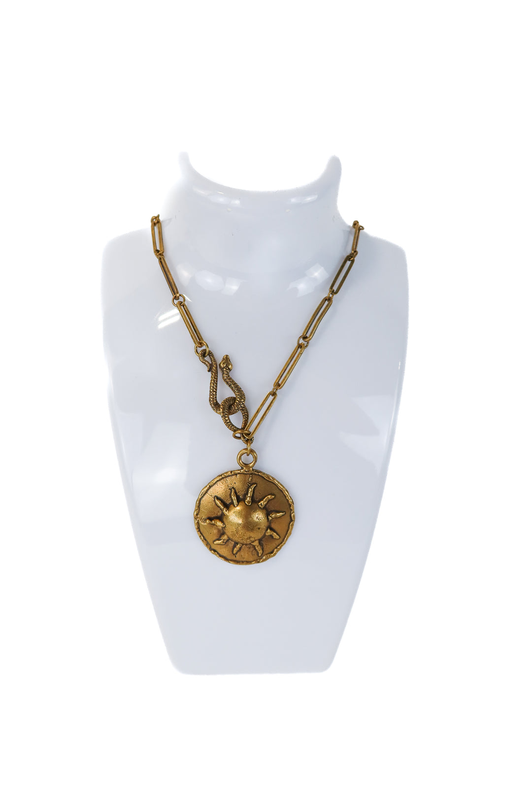free people gold large sun charm necklace NWT (retails $238)