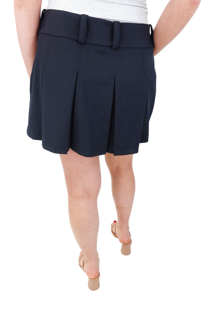 abercrombie & fitch black pleated mini skort (xs)