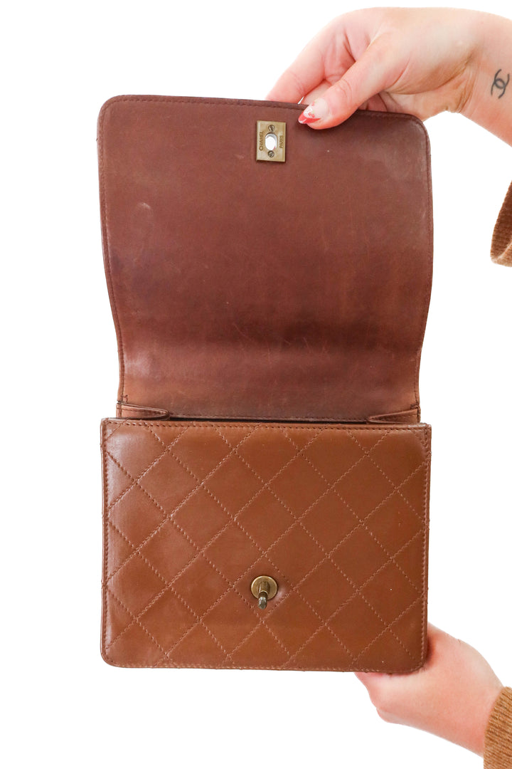 Chanel Caramel Quilted Lambskin Single Flap Bag (vintage)