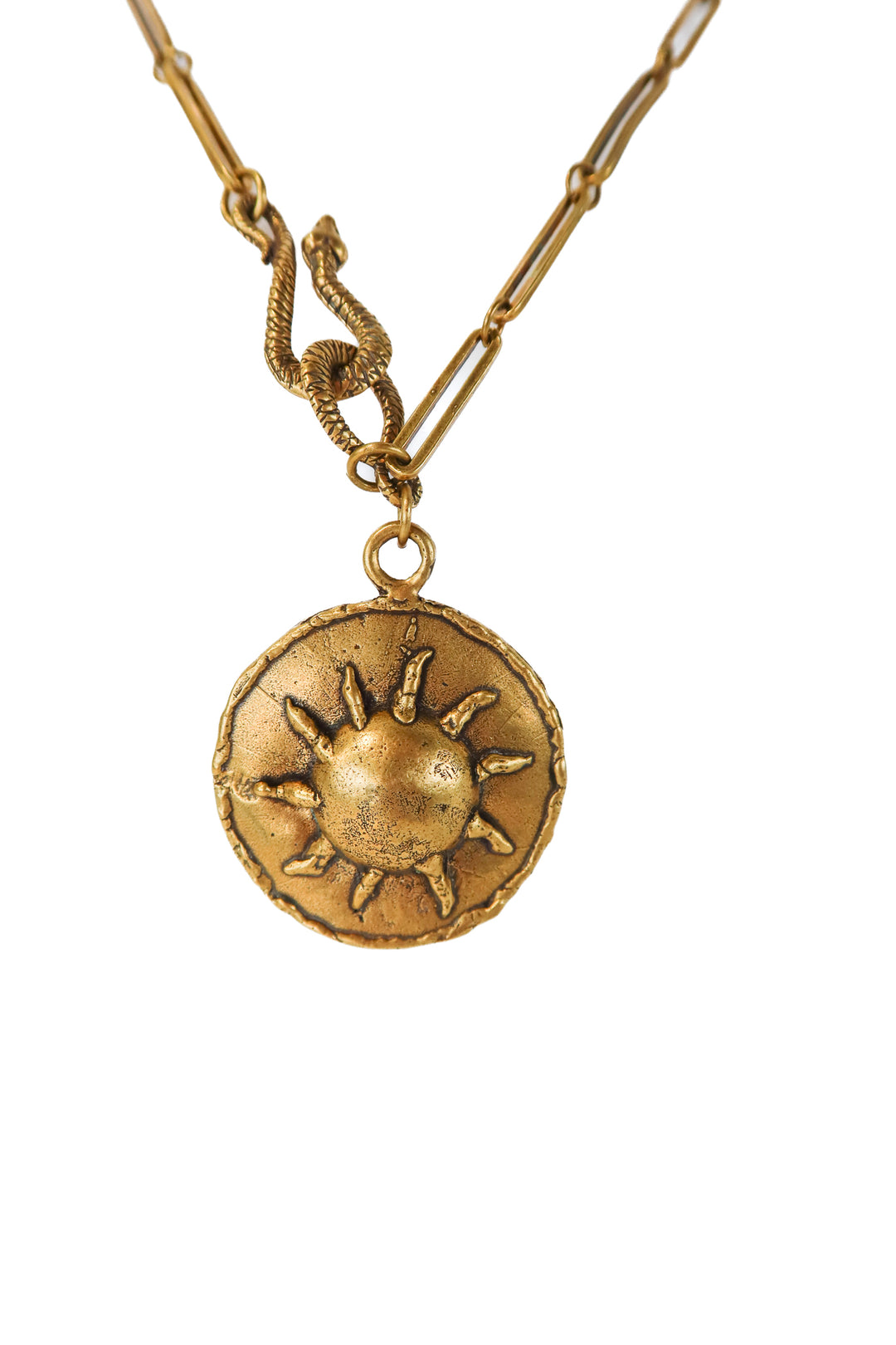 free people gold large sun charm necklace NWT (retails $238)