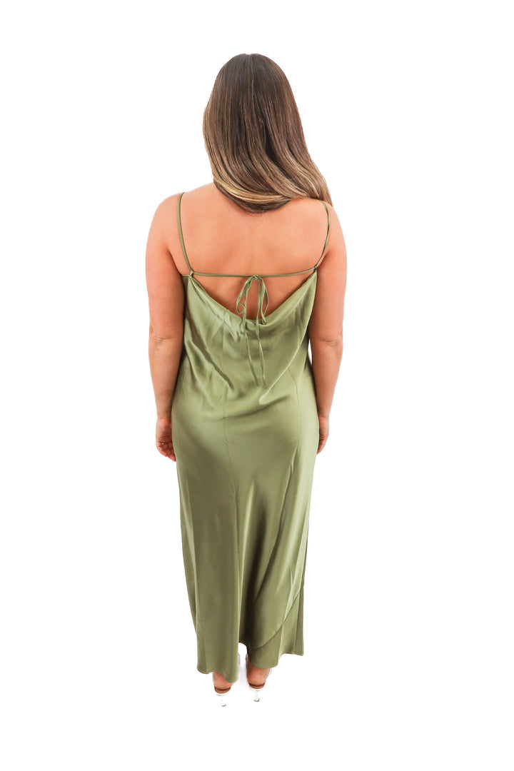 old navy green satin maxi dress NWT (1X)