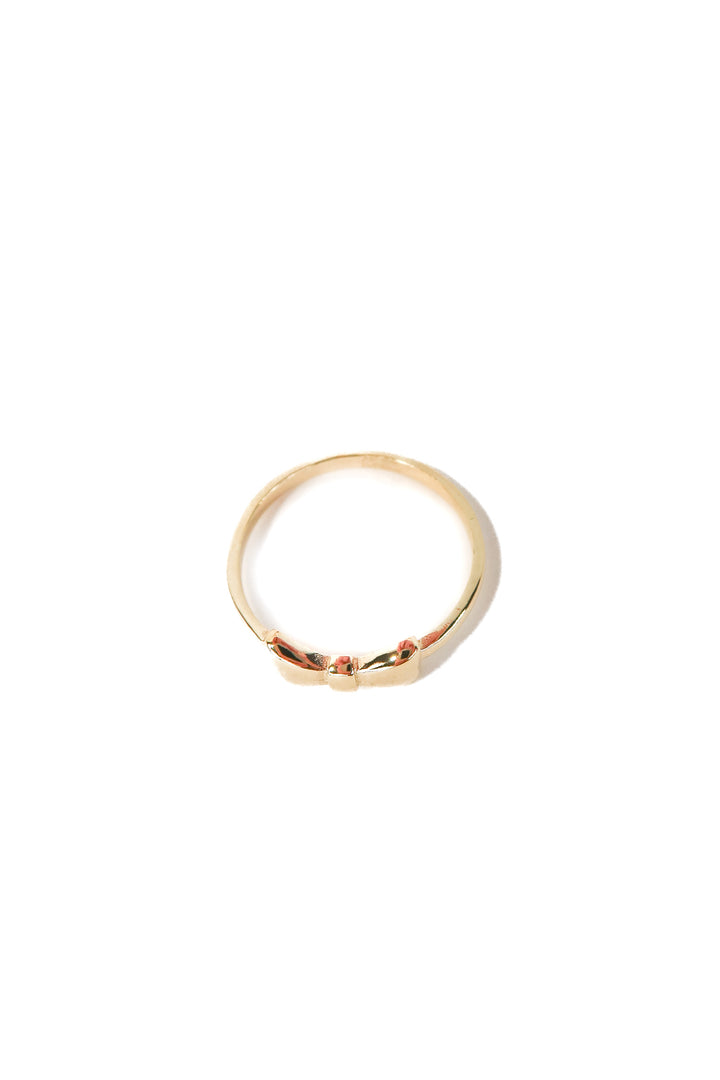 canaria 10k solid gold bow ring NWT (size 5; retail $149)