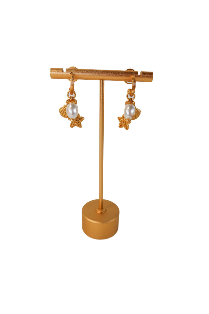 julie vos starfish/pearl earrings (retail $135)