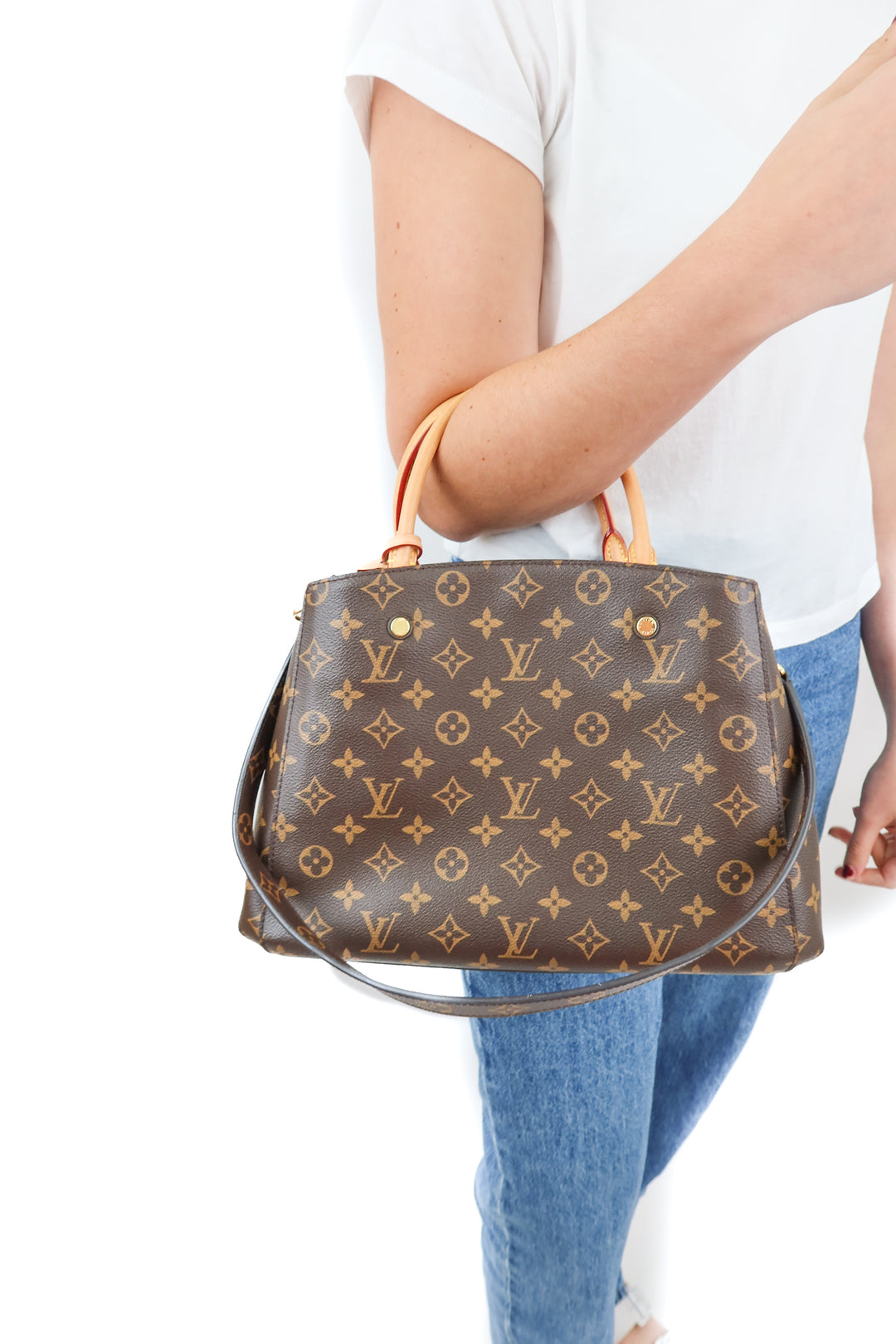 Louis Vuitton Montaigne Monogram MM Two Way Tote (retail $3,400)