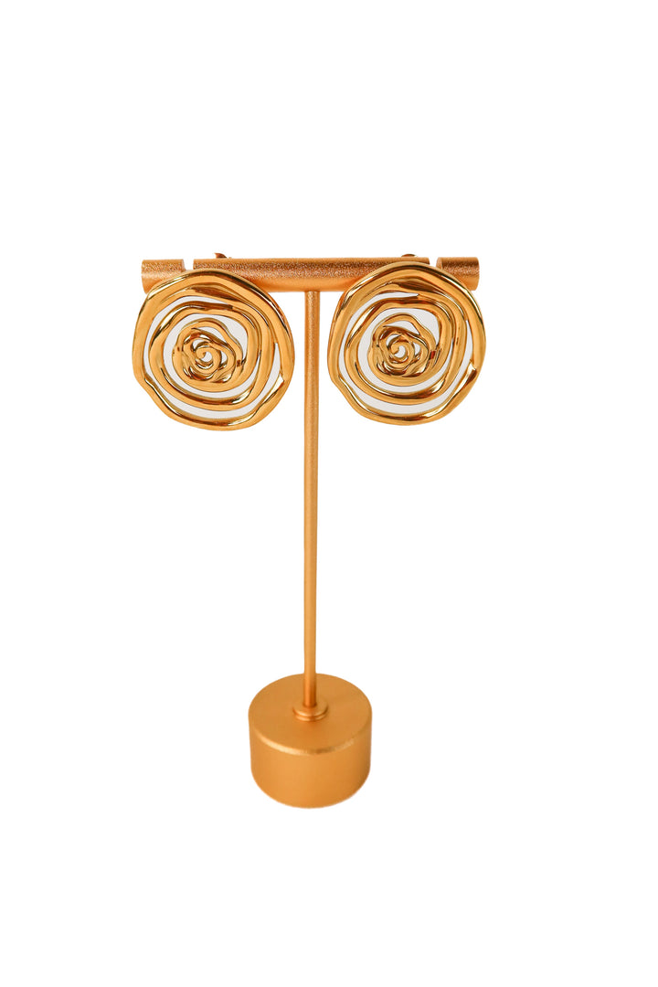 colkiow gold swirl earrings NWT