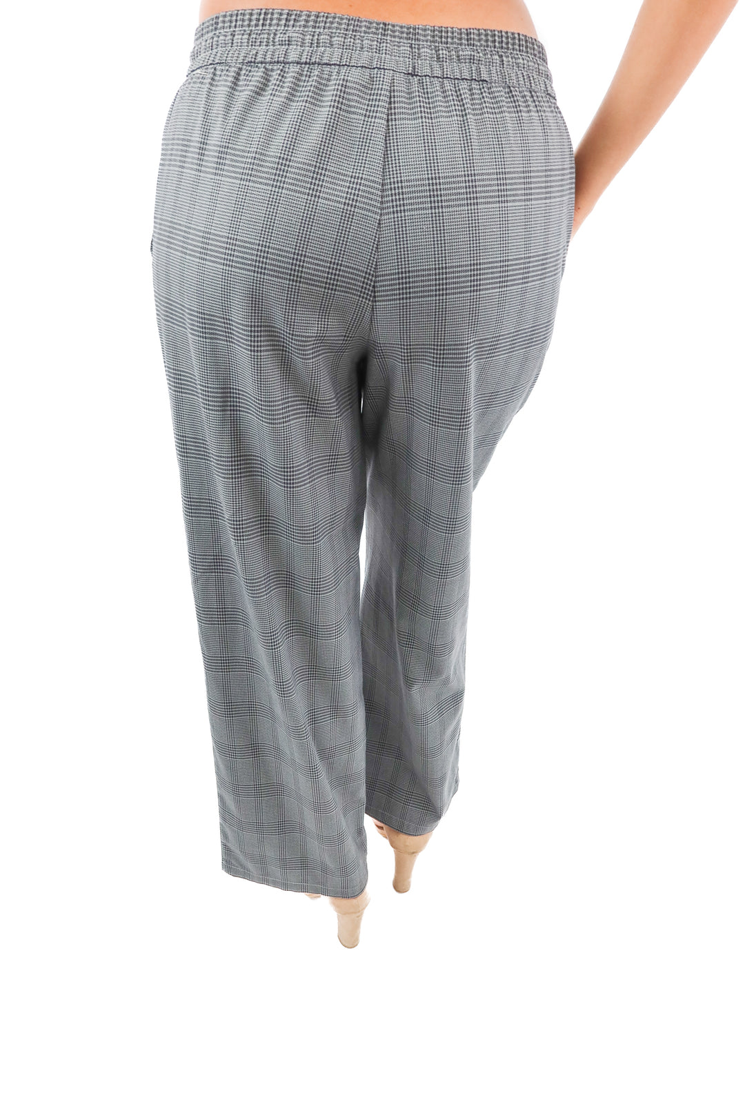 gap charcoal houndstooth drawstring trouser pants (M)