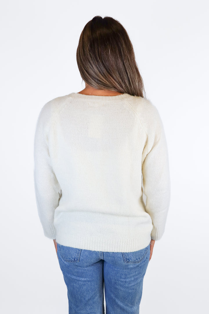 Willow and Clay Cream & Leopard Spotted Sweater Top NWT (M)