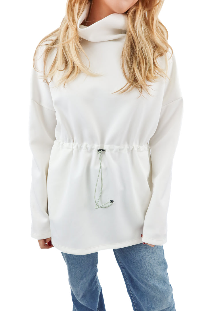 Addison Bay white cowlneck sweatshirt (S)