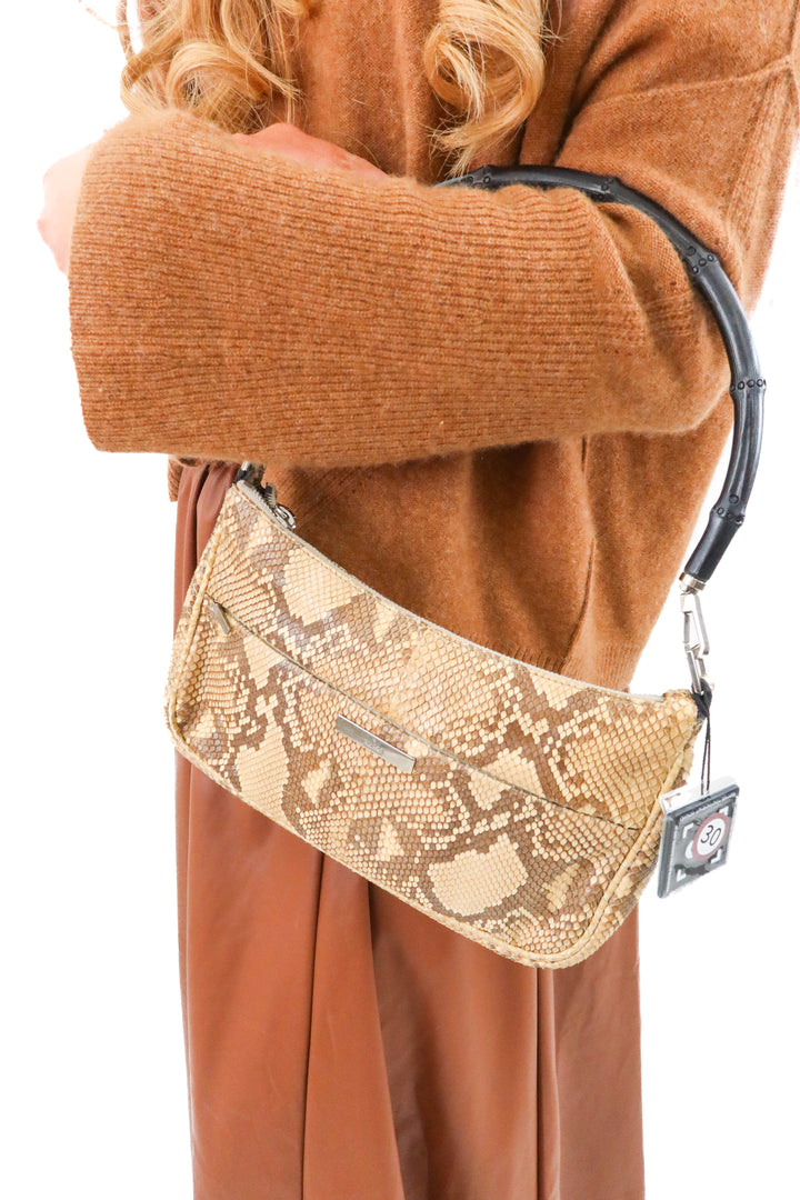 Gucci Python Bag with Bamboo Top Handle (vintage)