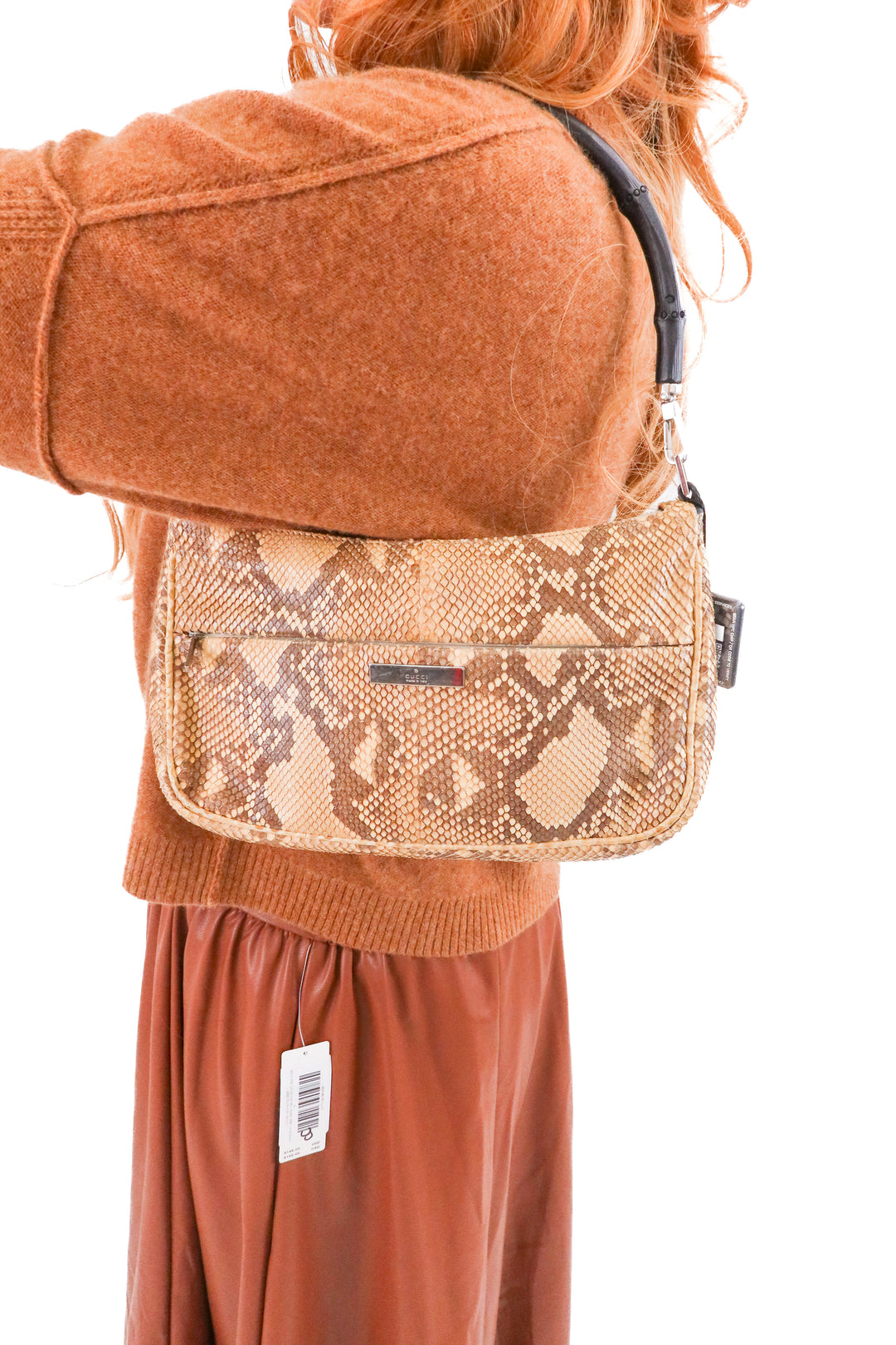 Gucci Python Bag with Bamboo Top Handle (vintage)