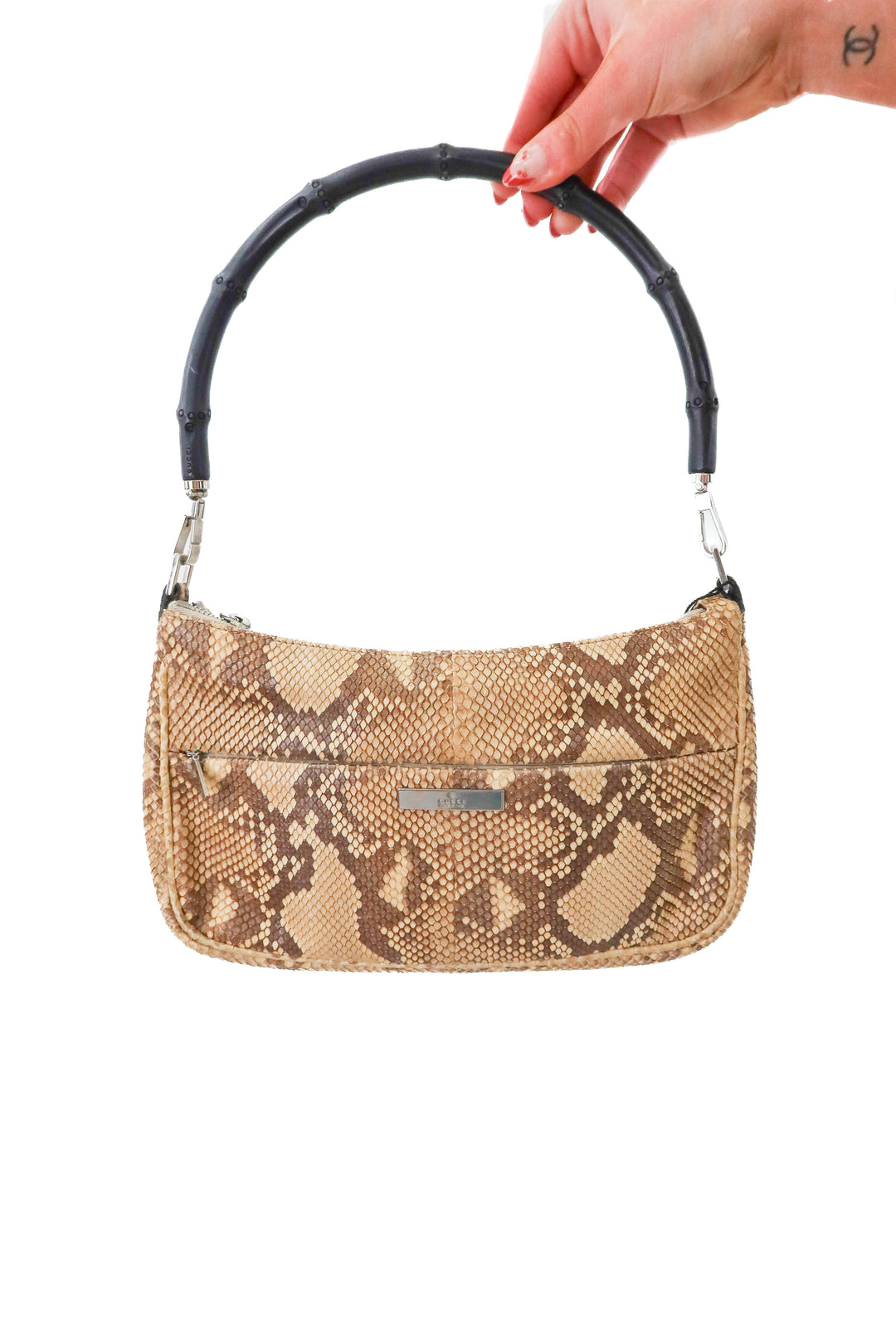 Gucci Python Bag with Bamboo Top Handle (vintage)