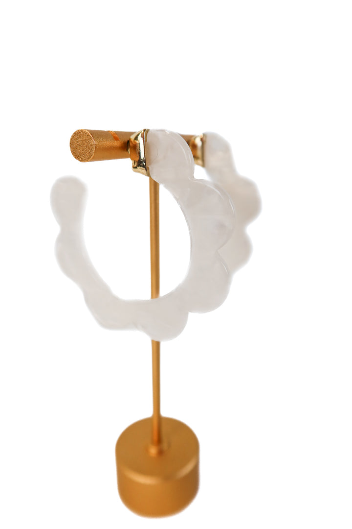 Sugarfix by bauble bar white marbled acetate scallop hoops