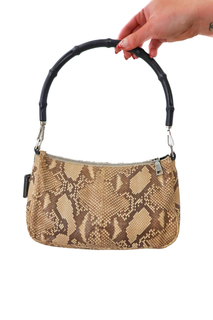 Gucci Python Bag with Bamboo Top Handle (vintage)