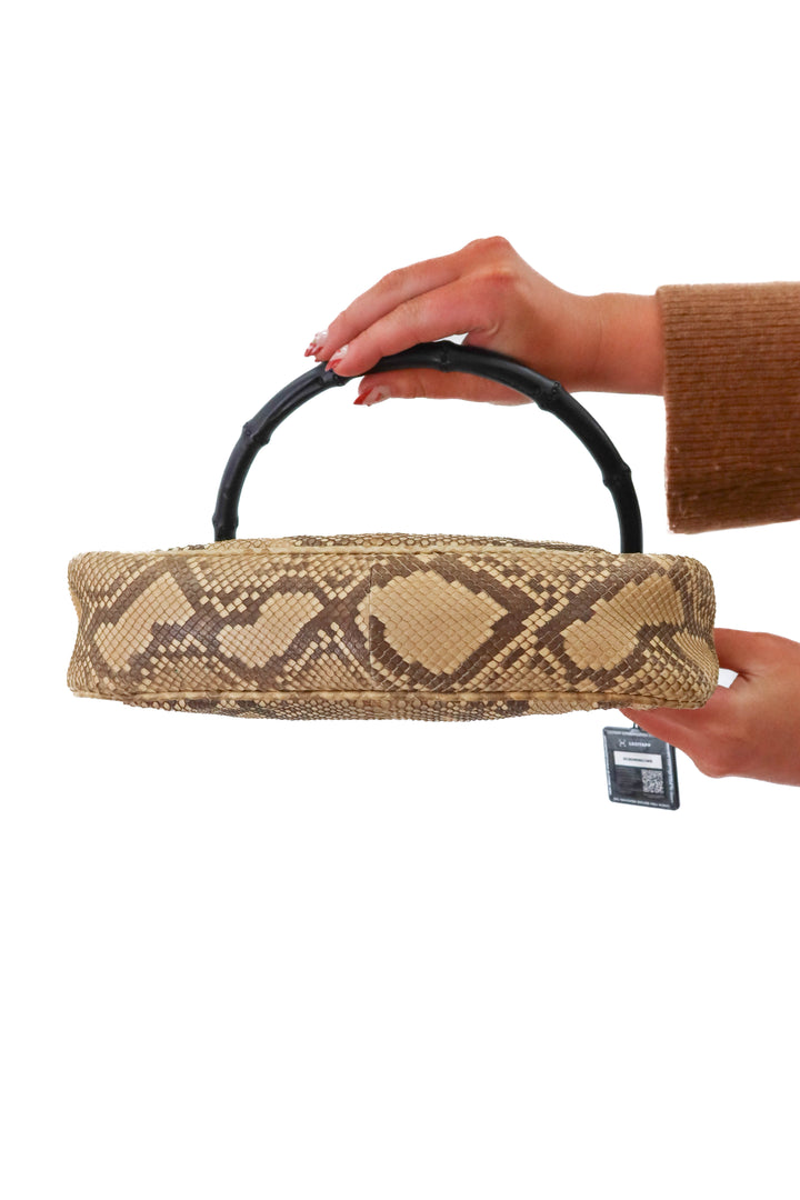 Gucci Python Bag with Bamboo Top Handle (vintage)