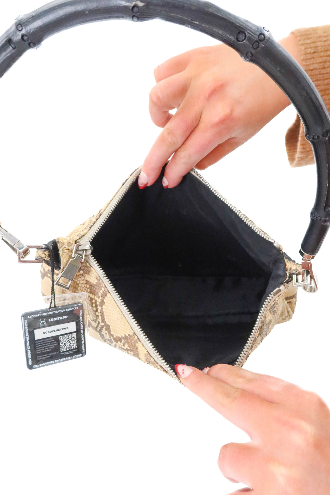 Gucci Python Bag with Bamboo Top Handle (vintage)