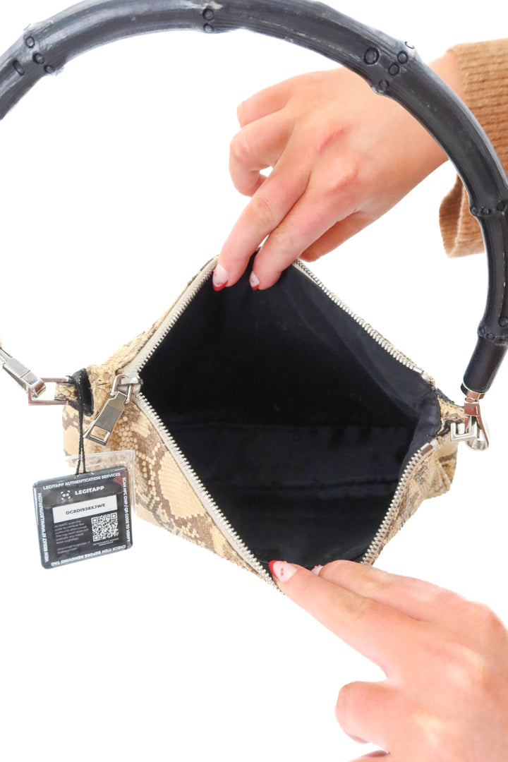 Gucci Python Bag with Bamboo Top Handle (vintage)