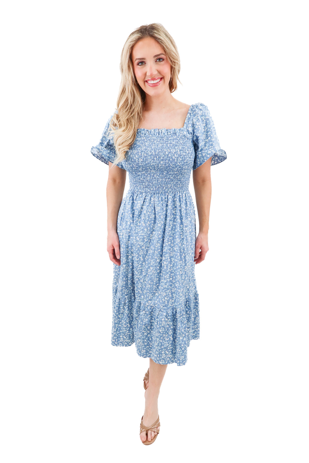 Draper James blue floral maxi dress NWT (XS; retail $178)