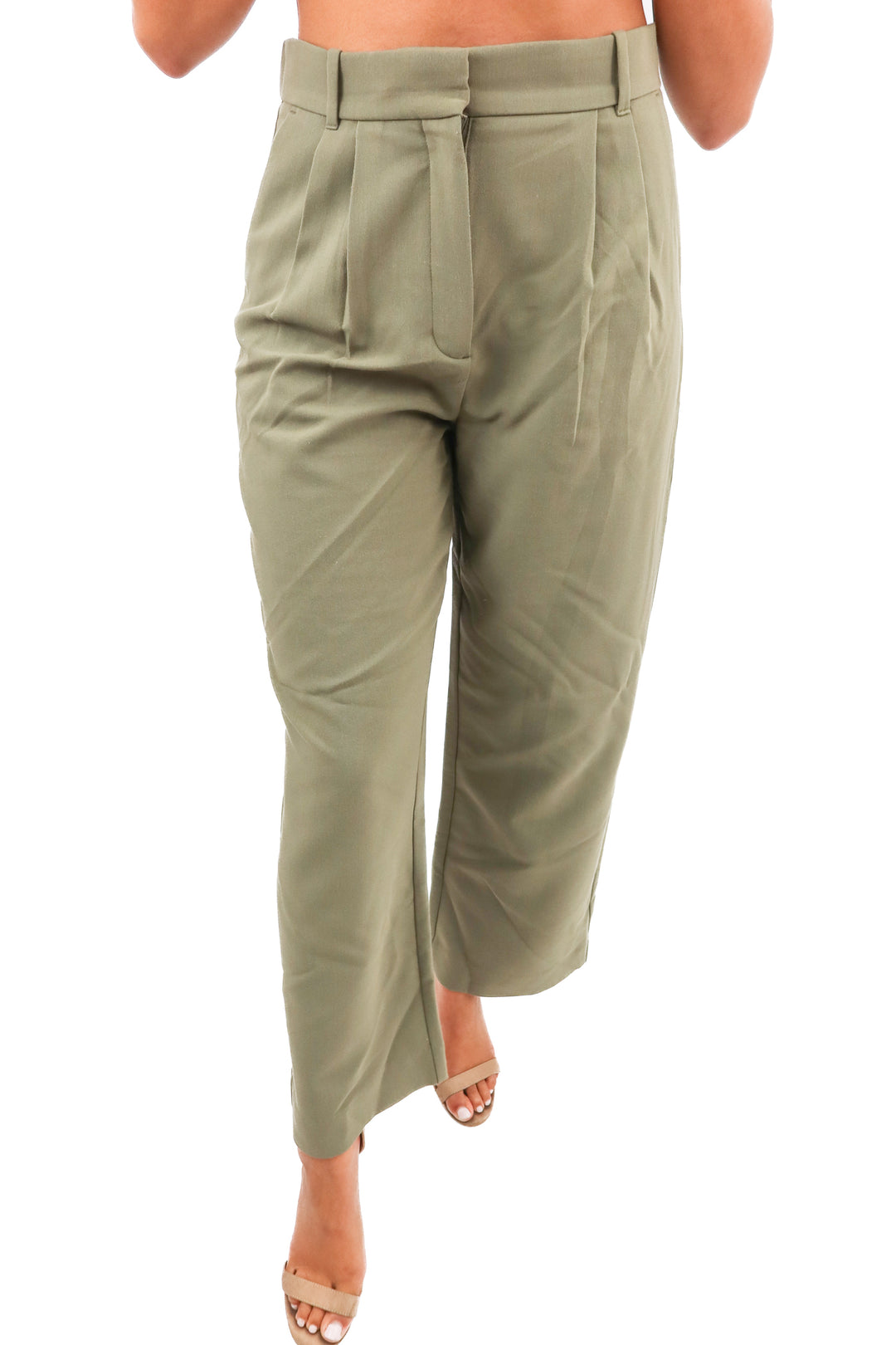 abercrombie & fitch green trouser pants (29)
