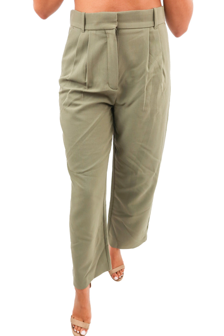 abercrombie & fitch green trouser pants (29)