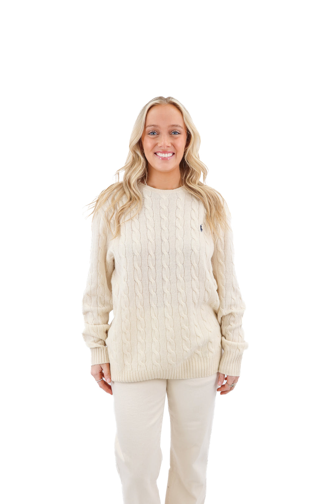 ralph lauren cream sweater (xl; retail $168)