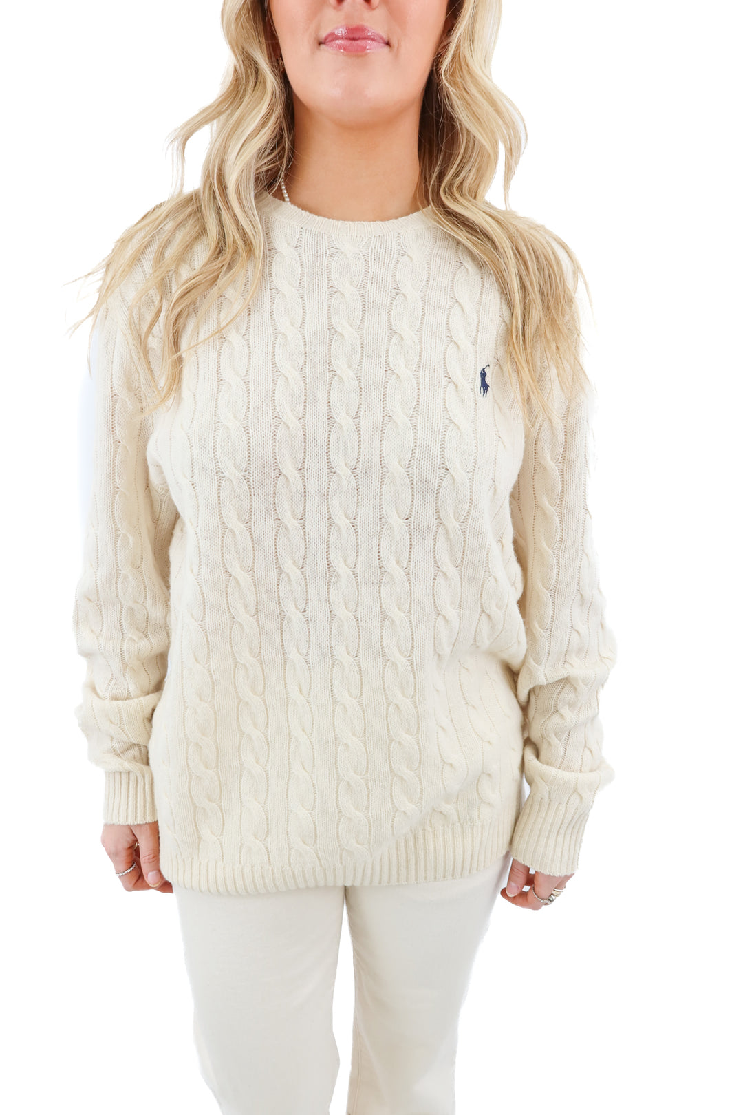 ralph lauren cream sweater (xl; retail $168)