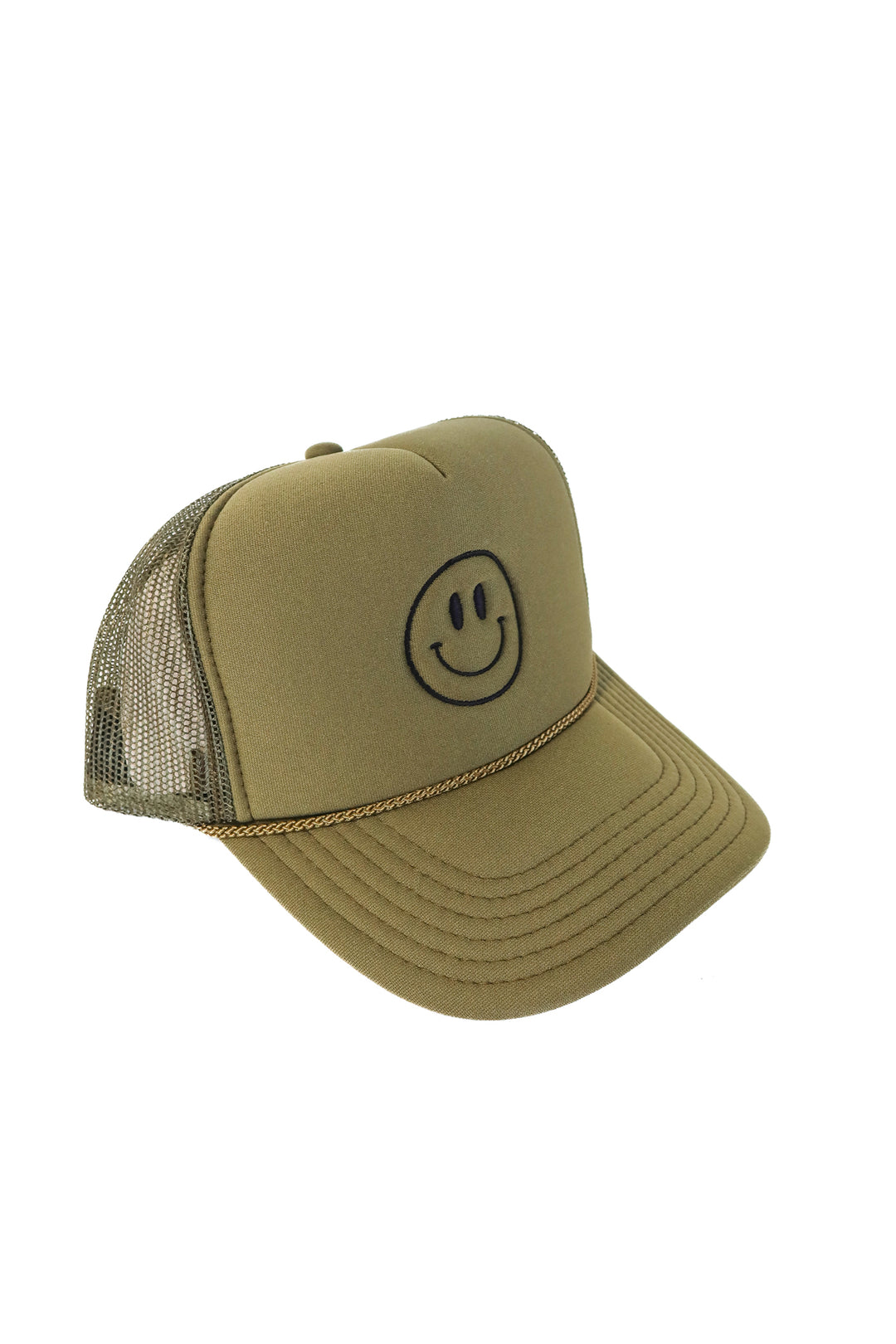 green smiley trucker hat