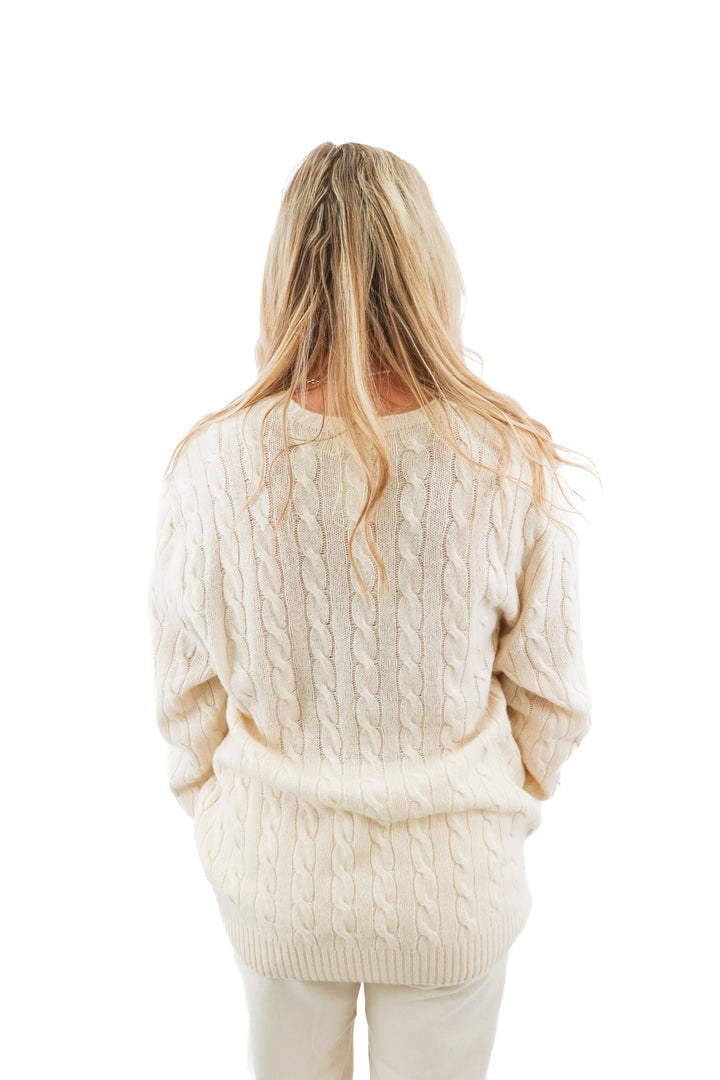 ralph lauren cream sweater (xl; retail $168)