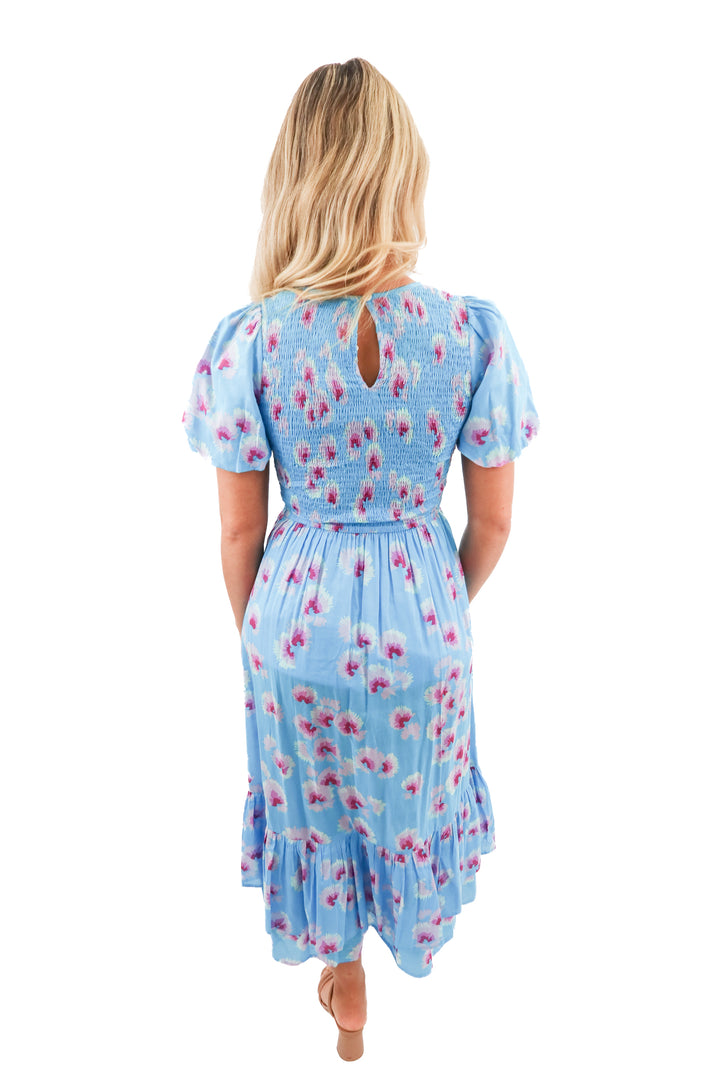 Banjanan blue floral midi dress (XS; $365)