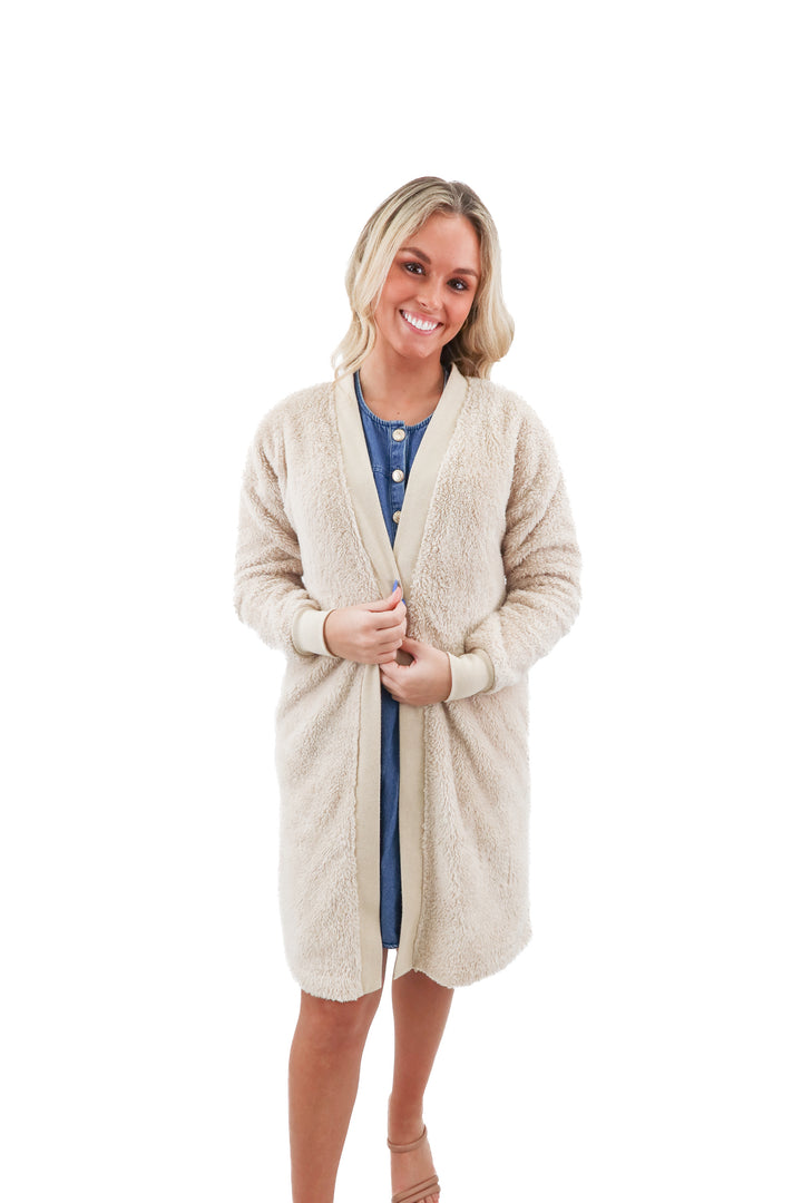 Socialite cream teddy cardigan (XS)
