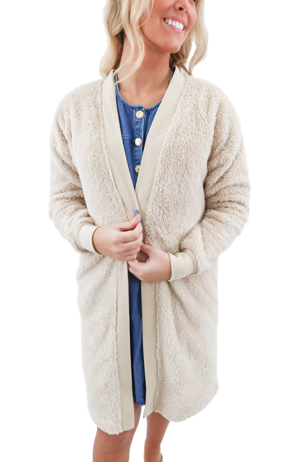 Socialite cream teddy cardigan (XS)