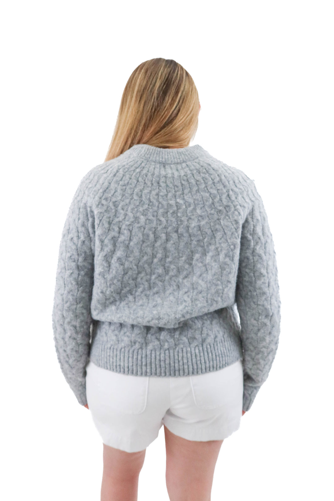a new day grey sweater w/ crystal embellishments (l)