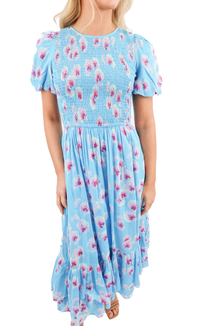 Banjanan blue floral midi dress (XS; $365)