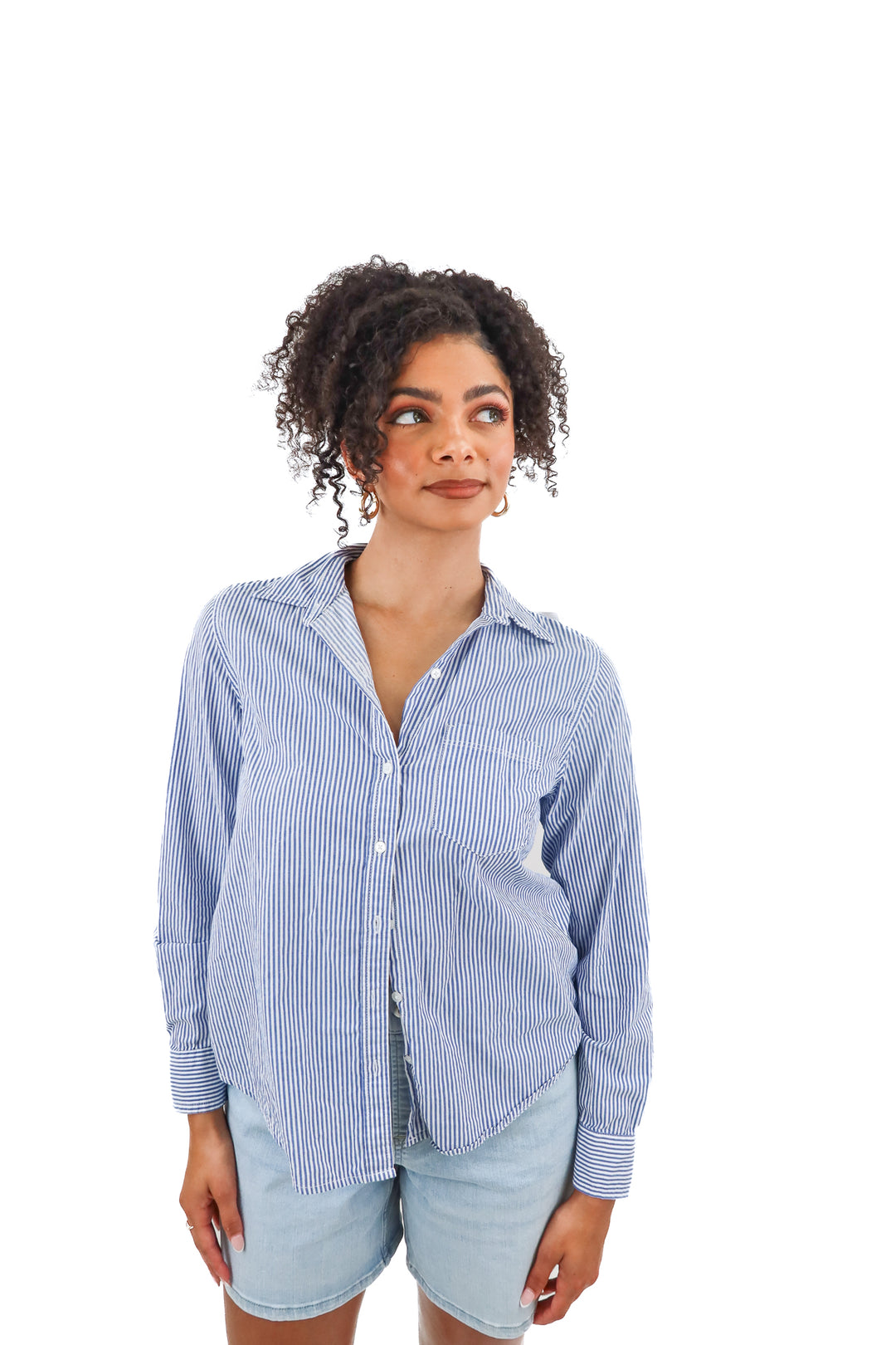 Old Navy blue pin stripe shirt (S)
