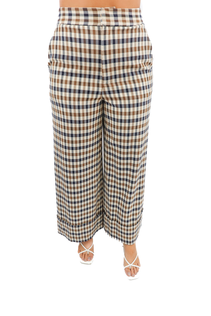 antonio melani brown checker pants NWT (8; retail $149)