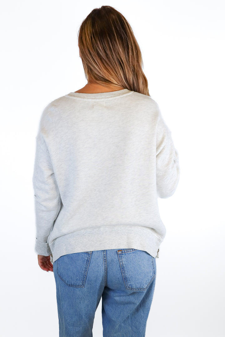 Sundry grey lighting bolt sweatshirt (S)