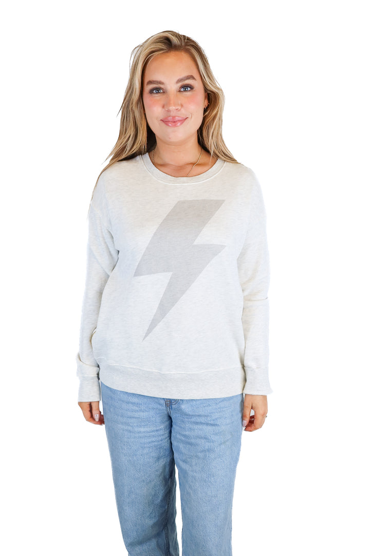 Sundry grey lighting bolt sweatshirt (S)