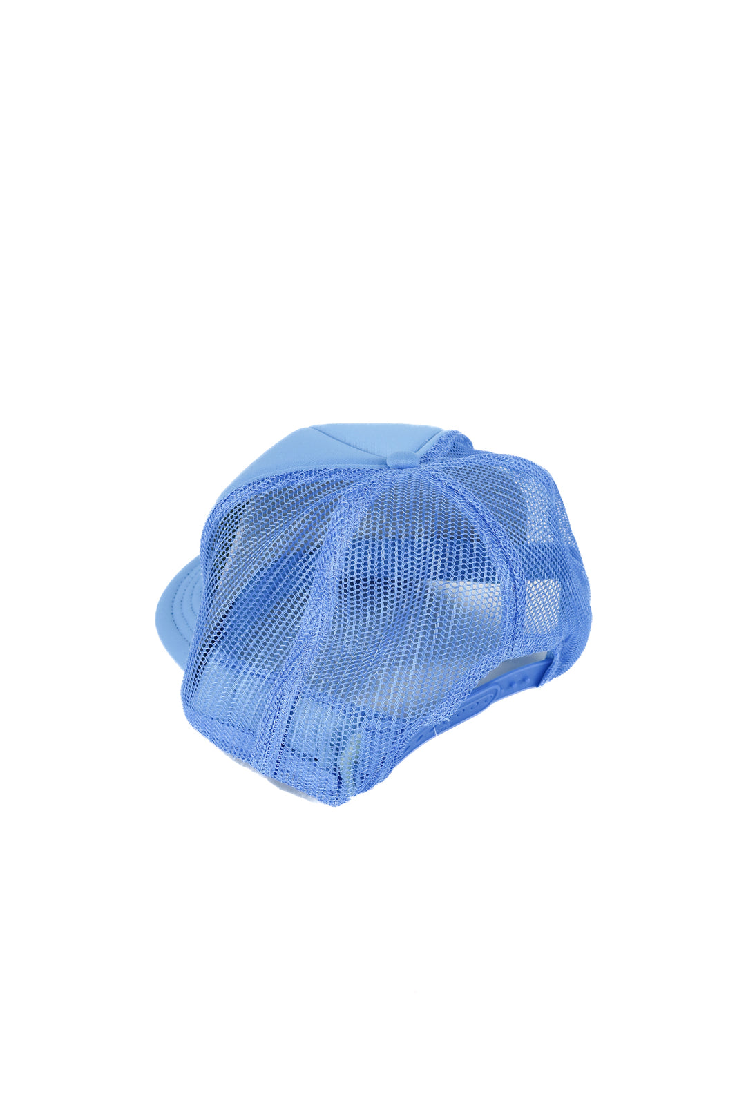 blue/pink smiley trucker hat