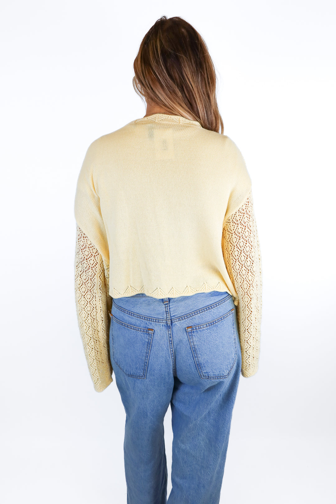 Divided by H&M Butter Yellow Crochet Cardigan (L)