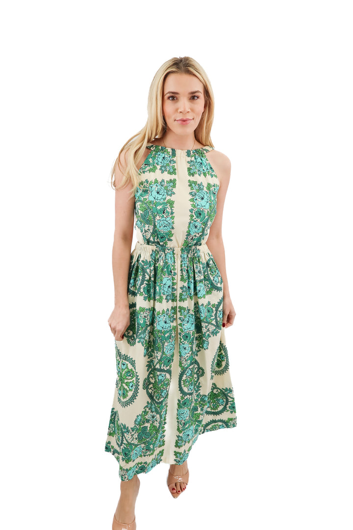 Cara Cara Colomba Green Floral Maxi Dress (S; retail $595)