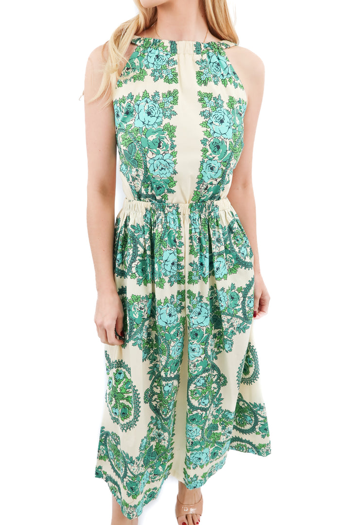 Cara Cara Colomba Green Floral Maxi Dress (S; retail $595)