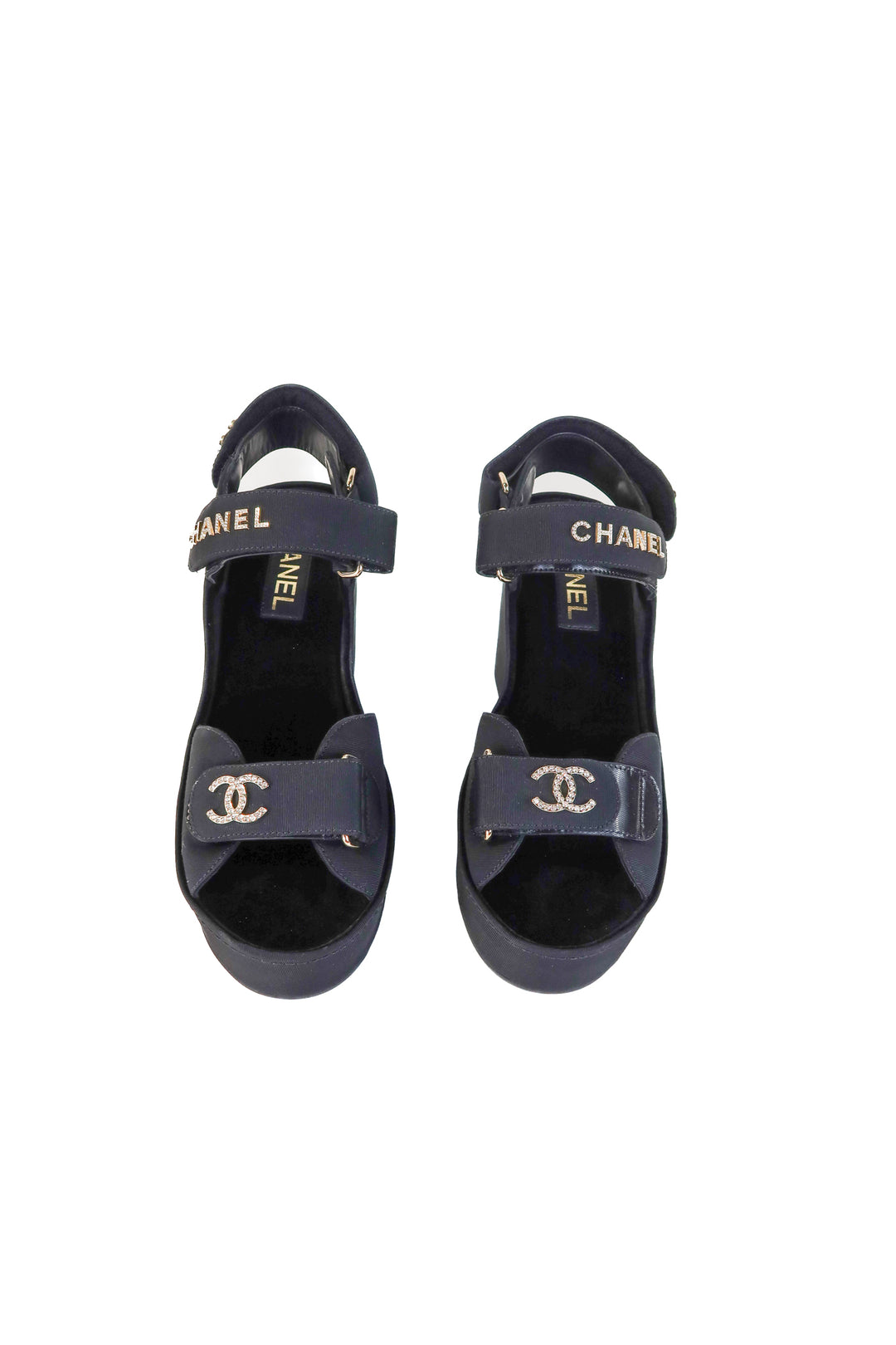 Chanel Black Grosgrain Platform Sandals NWT (39/ US8.5-9; retail $1,725)