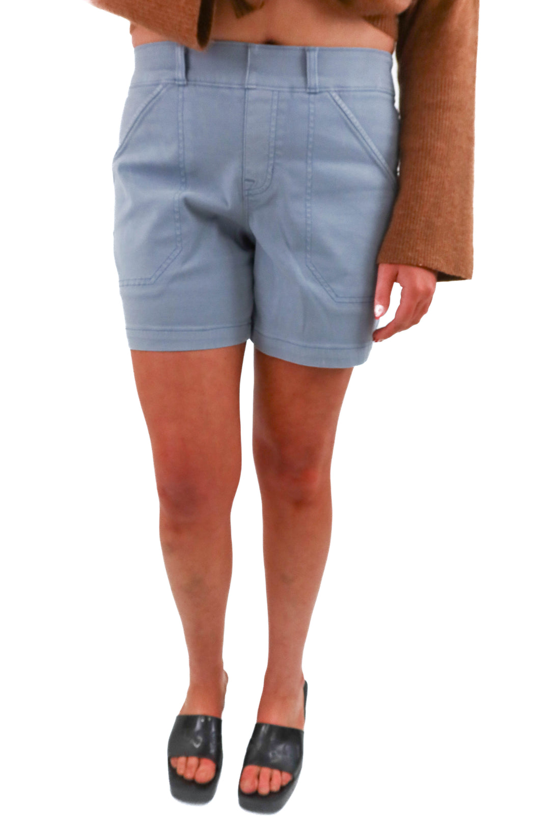 spanx blue superstretch twill short (m; retail $78)